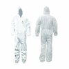 Ge Hooded Disposable Coveralls, L, White, Zipper Flap GW904L